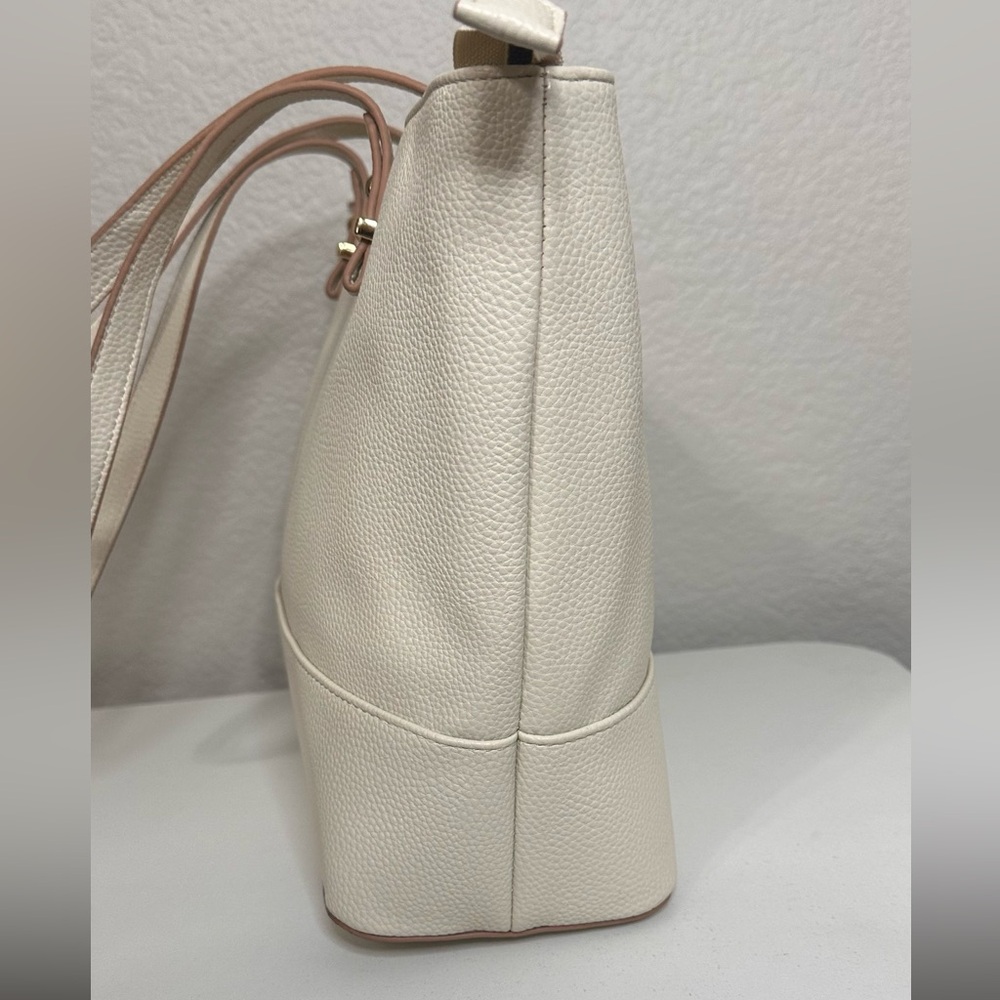Nanette Lepore Ivory Pebbled Tote with Gold Hardware - Picture 7 of 8
